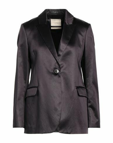 Momoní Woman Blazer Deep purple Cotton, Acetate Cover