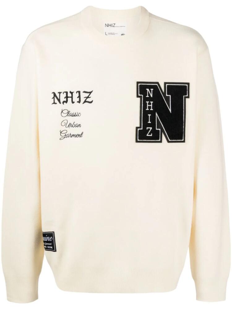 izzue patch-detail crew-neck sweatshirt - Neutrals Cover