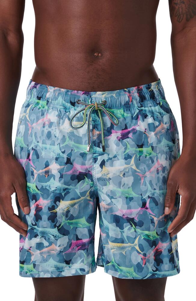 Bugatchi Cosmo Swim Trunks in Aqua Cover