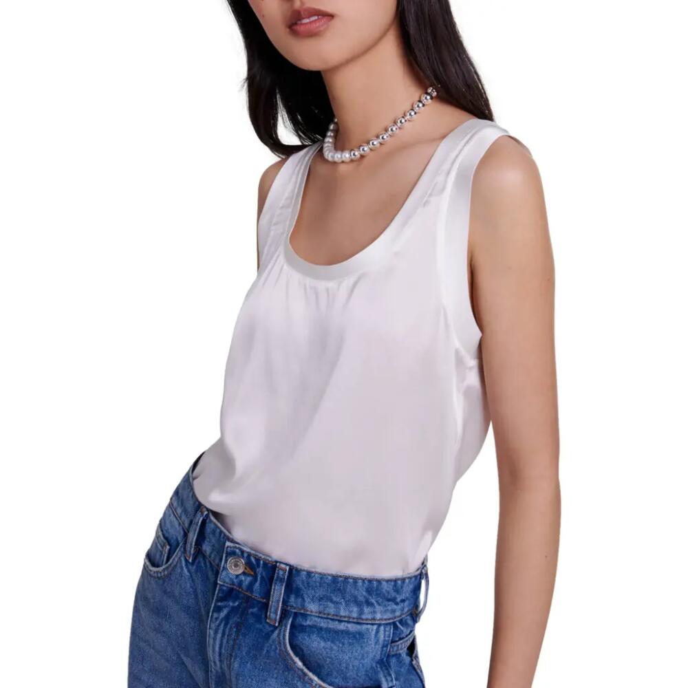 maje Silk tank top in White Cover