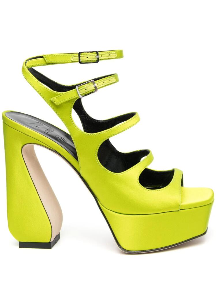 Si Rossi 140mm platform leather sandals - Green Cover