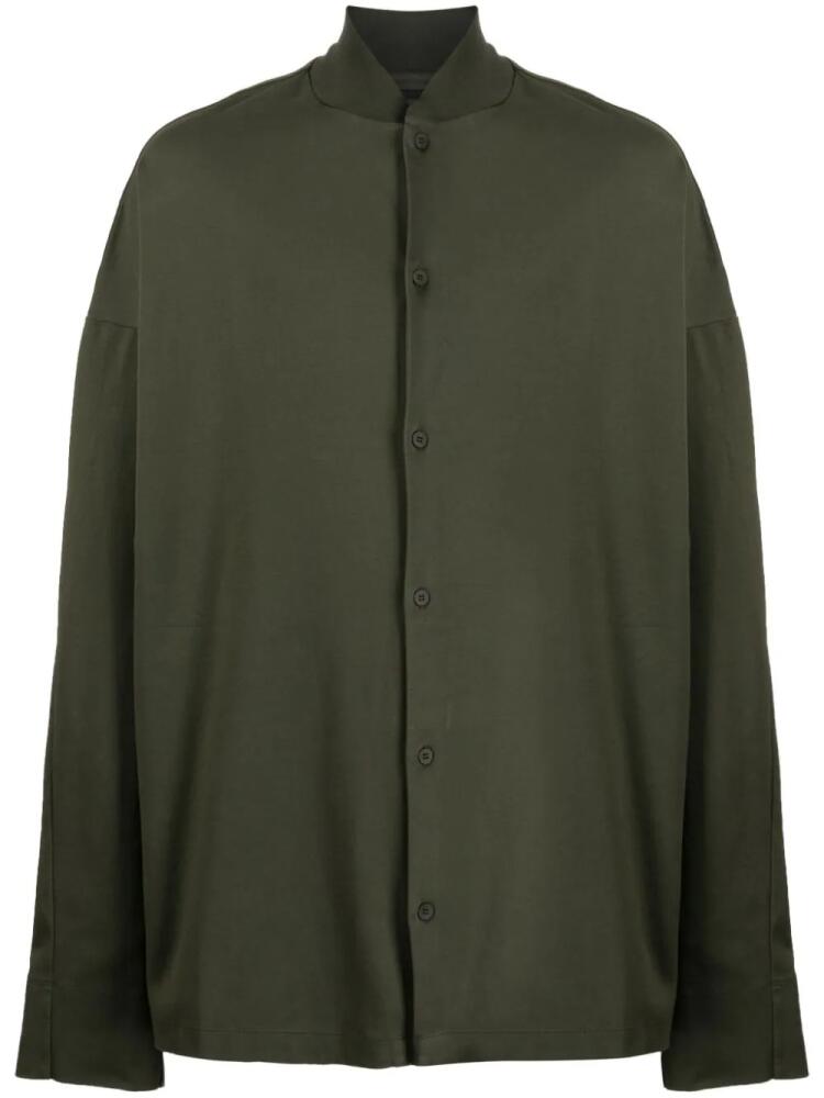 Transit baseball-collar cotton shirt - Green Cover