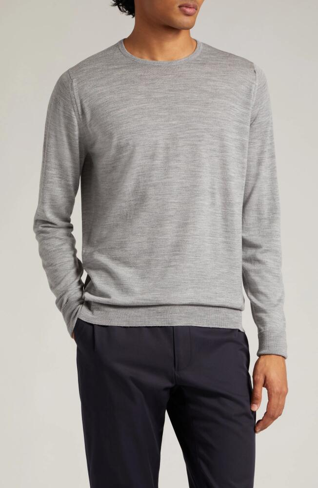 John Smedley Marcus Virgin Wool Crewneck Sweater in Silver Cover