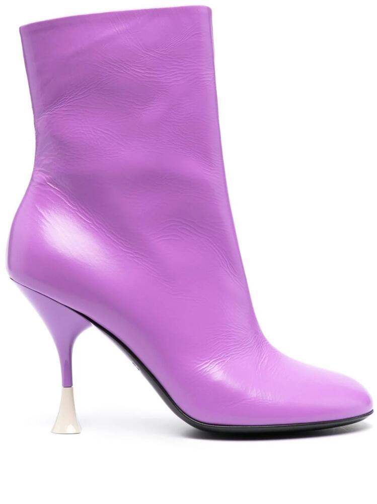 3juin 100mm leather ankle boots - Purple Cover