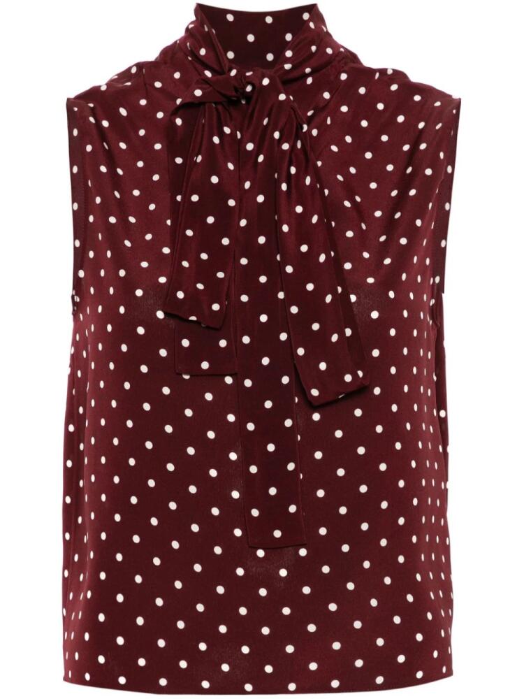 Miu Miu polka dot silk tank top - Purple Cover