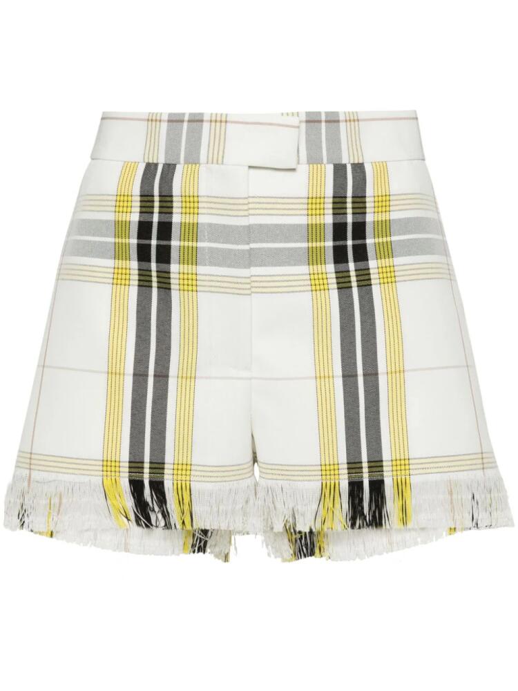 MSGM plaid fringed shorts - White Cover