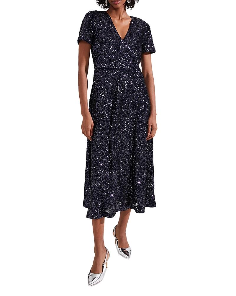 Hobbs London Tatiana Sequin Midi Dress Cover