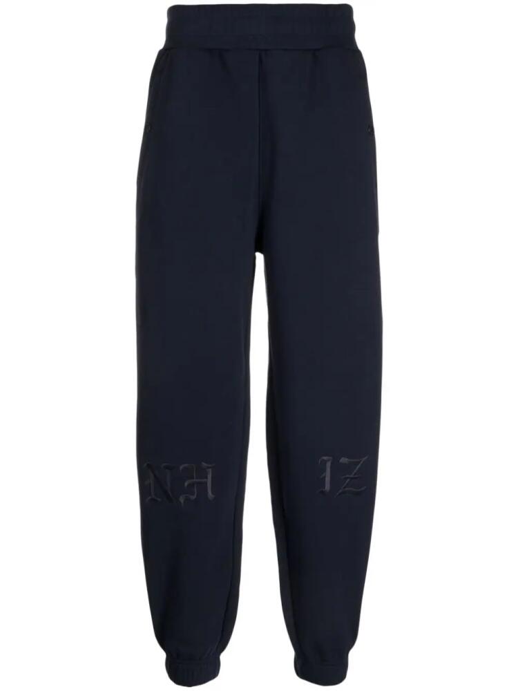 izzue logo-embroidered jersey track pants - Blue Cover