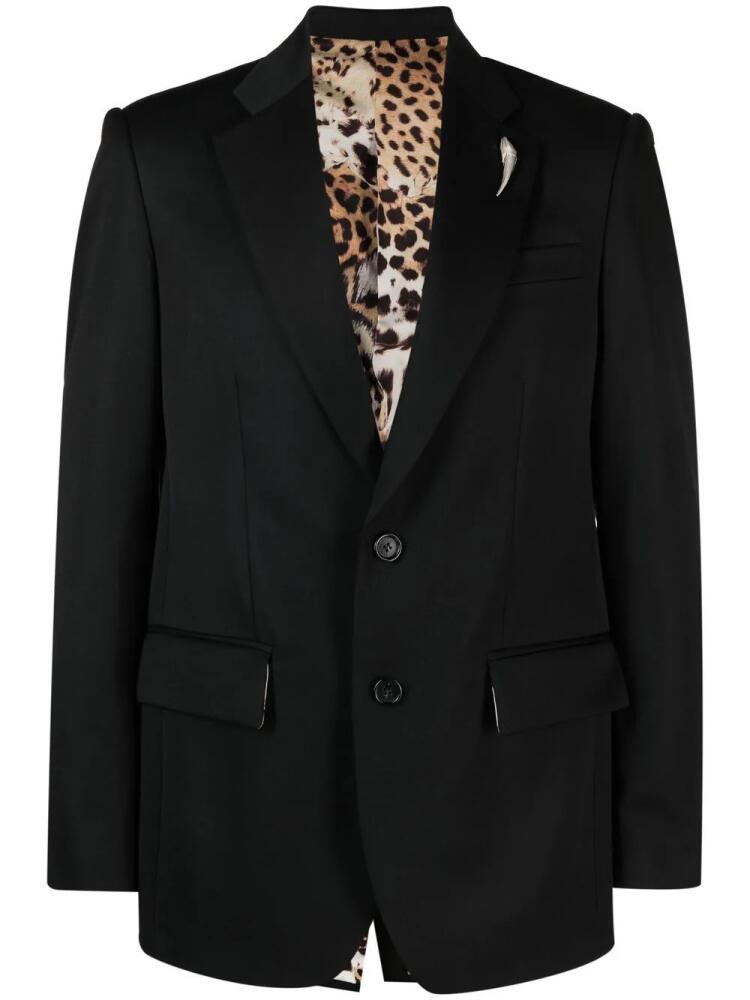 Roberto Cavalli single-breasted wool jacket - Black Cover