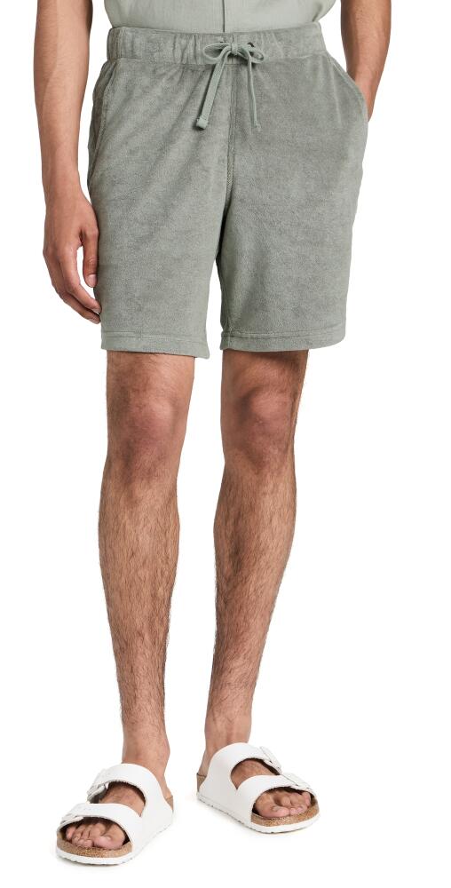 Onia Towel Terry Pull-On Shorts 7.75 Sage Cover