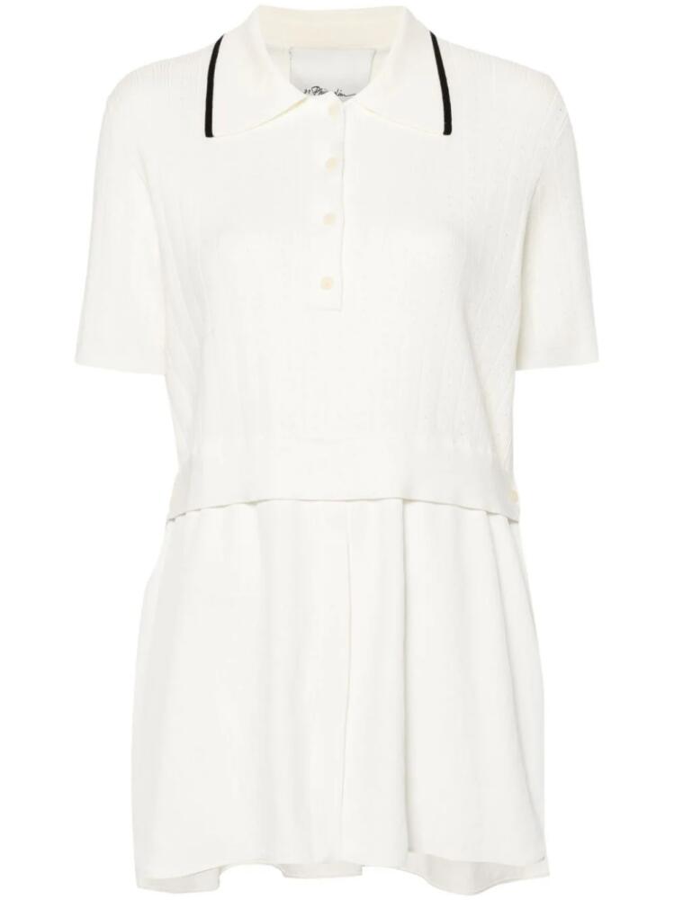 3.1 Phillip Lim pointelle-knit polo shirt - IVORY Cover