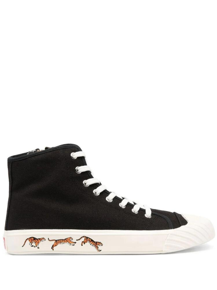 Kenzo tiger-print high-top sneakers - Black Cover