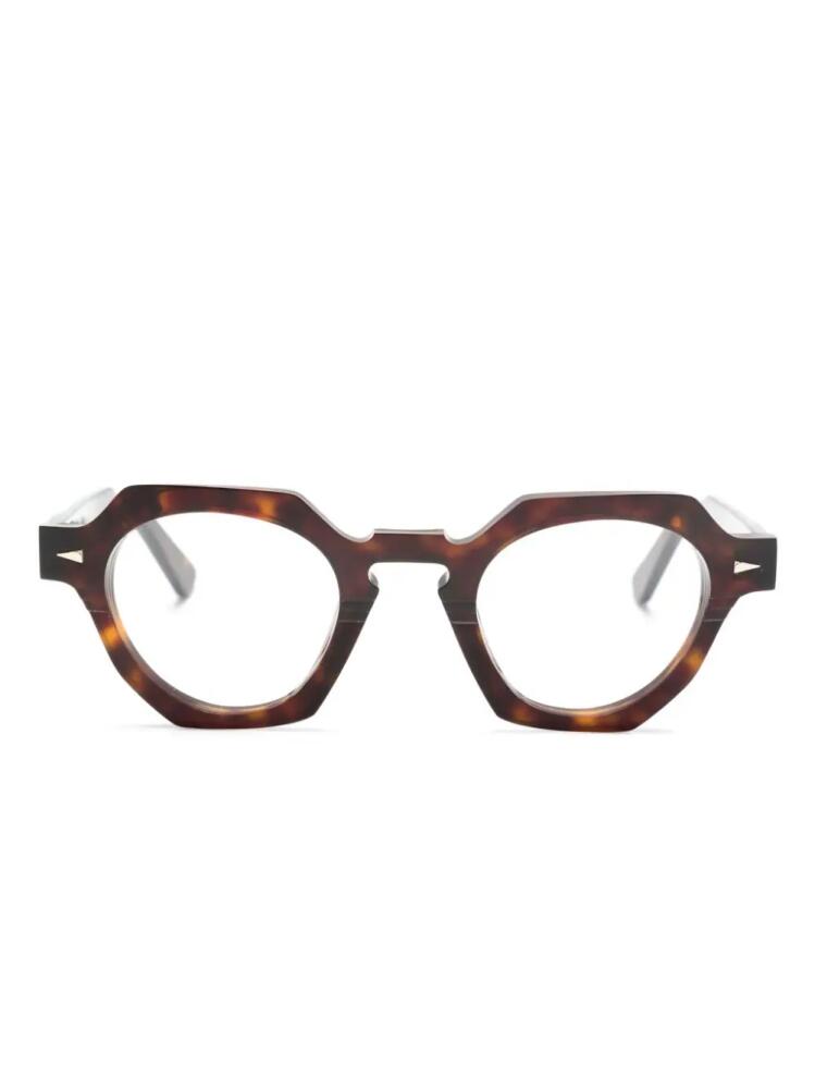 Ahlem Rue De La Paix tortoiseshell hexagonal-frame glasses - Brown Cover