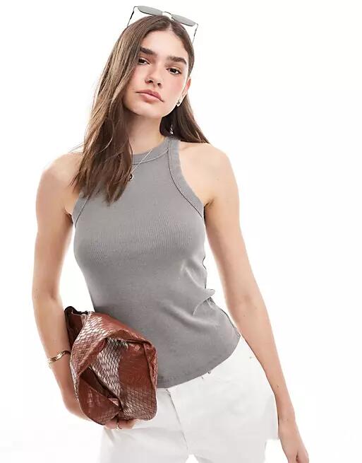 Mango racer tank top in washed gray Cover