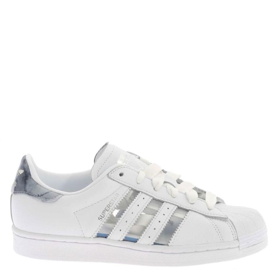 Adidas Superstar Ladies Cloud White/Grey Basketball Sneakers Cover