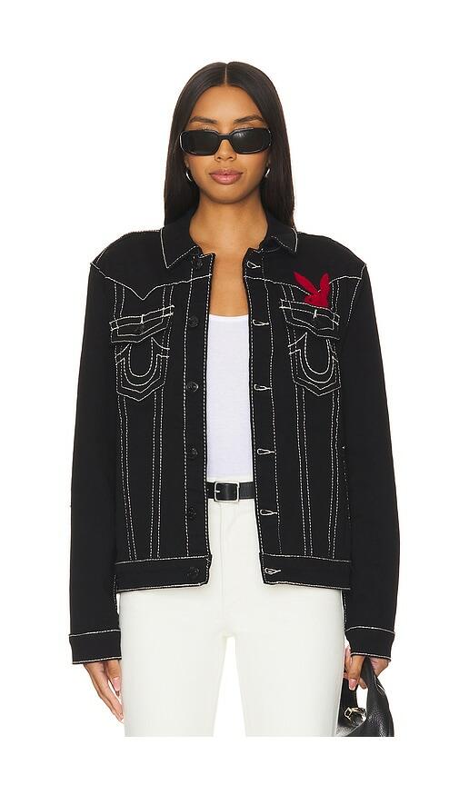 True Religion x Playboy Embroidery Jimmy Jacket in Black Cover