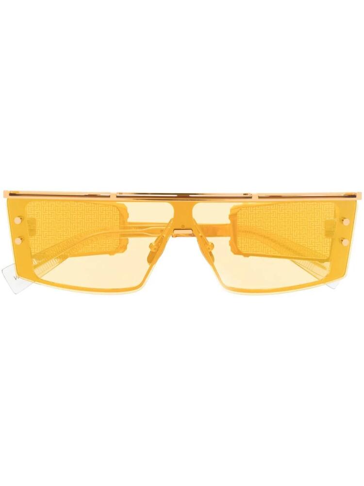 Balmain Eyewear Wonder Boy III rectangular-frame sunglasses - Yellow Cover