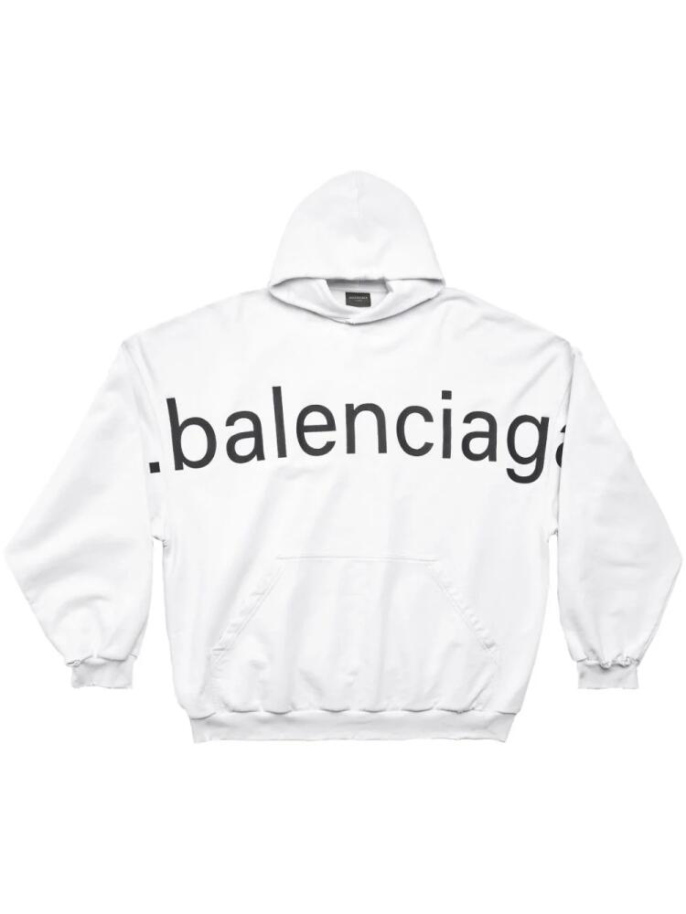 Balenciaga logo-print cotton hoodie - White Cover