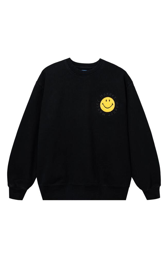 MARKET SMILEY Vintage Wash Sweatshirt in Washed Black Cover