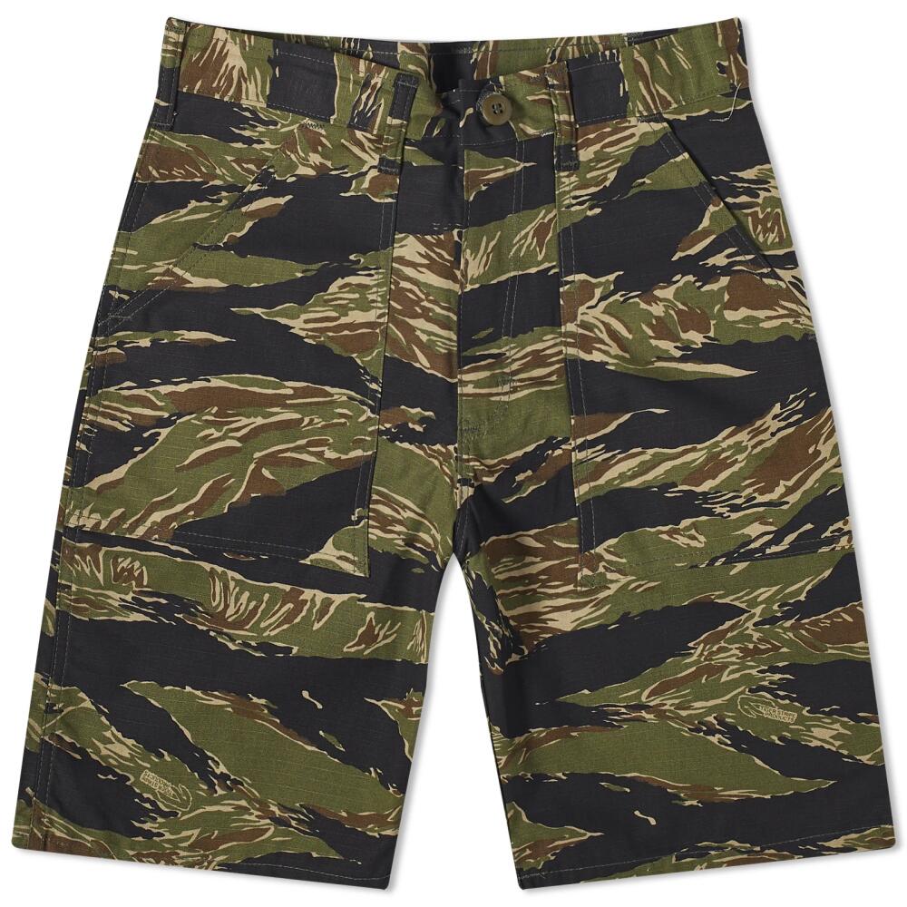 Stan Ray Men's Fatigue Shorts in Green Tiger Stripe Cover