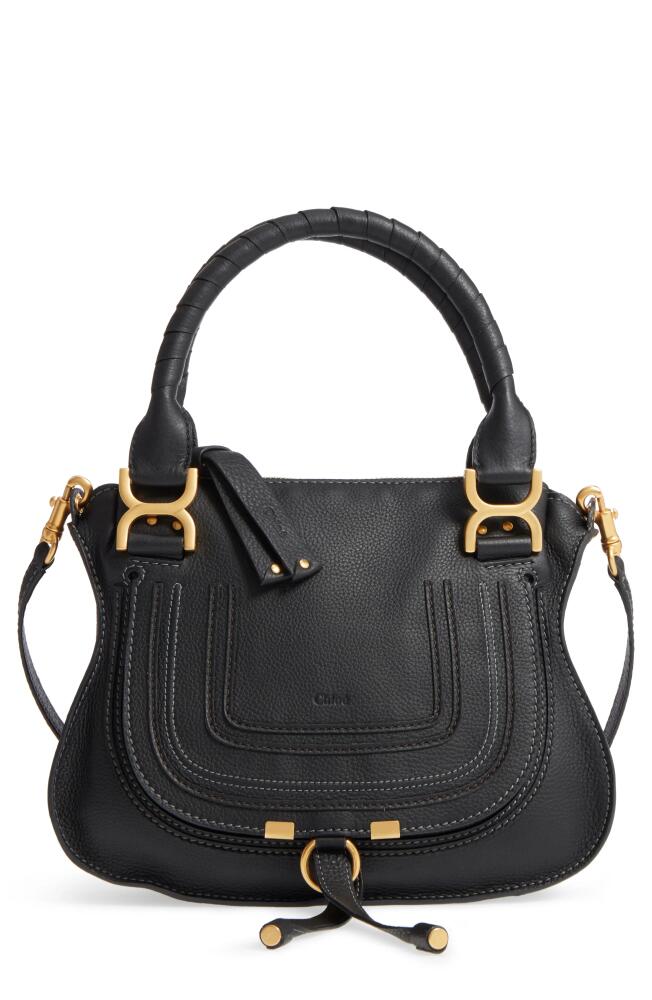 Chloé Small Marcie Leather Satchel in Black Cover