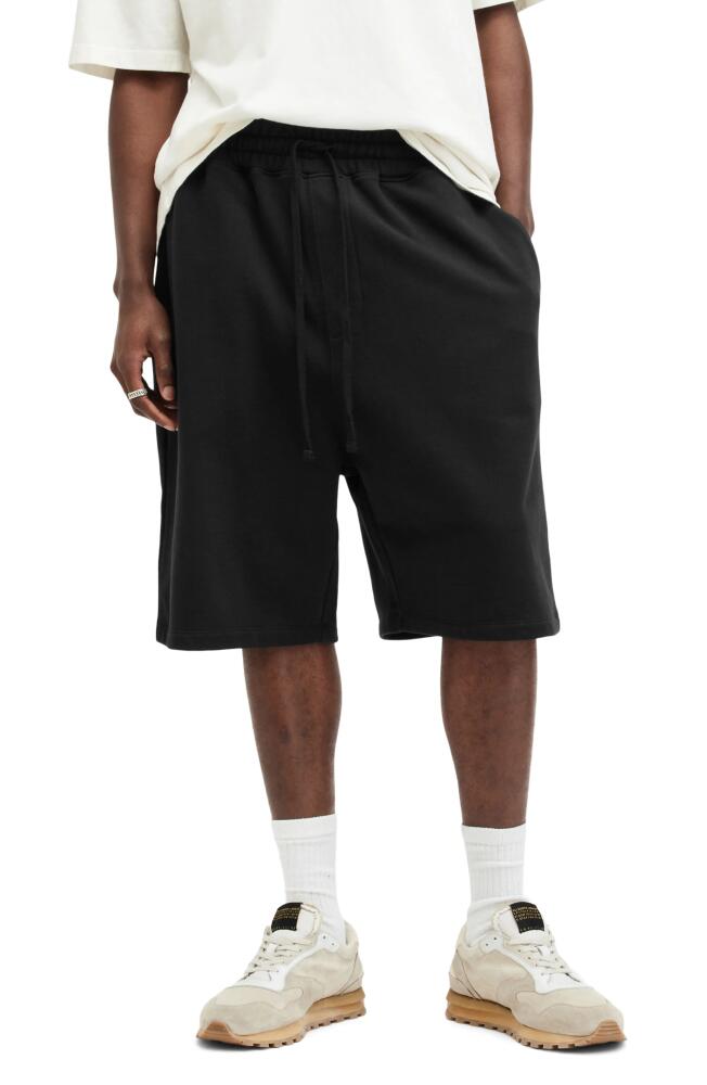 AllSaints Haydon Cotton Sweat Shorts in Washed Black Cover