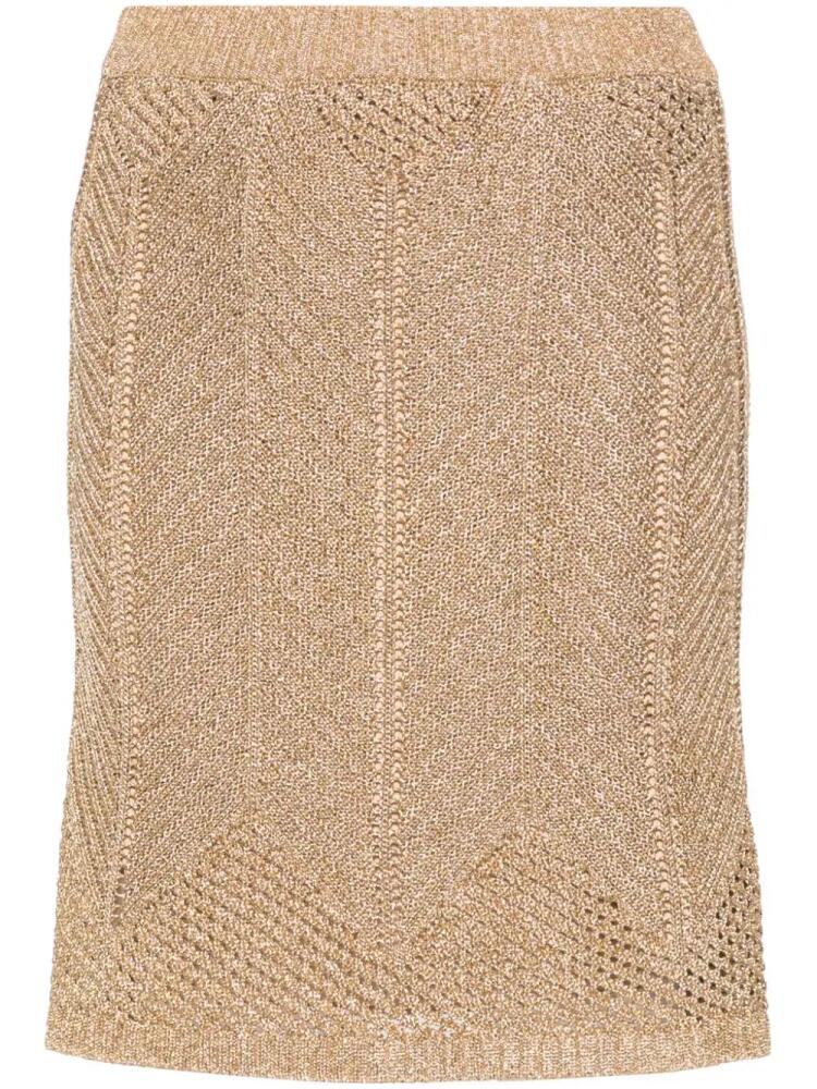 Alberta Ferretti knitted mini skirt - Gold Cover