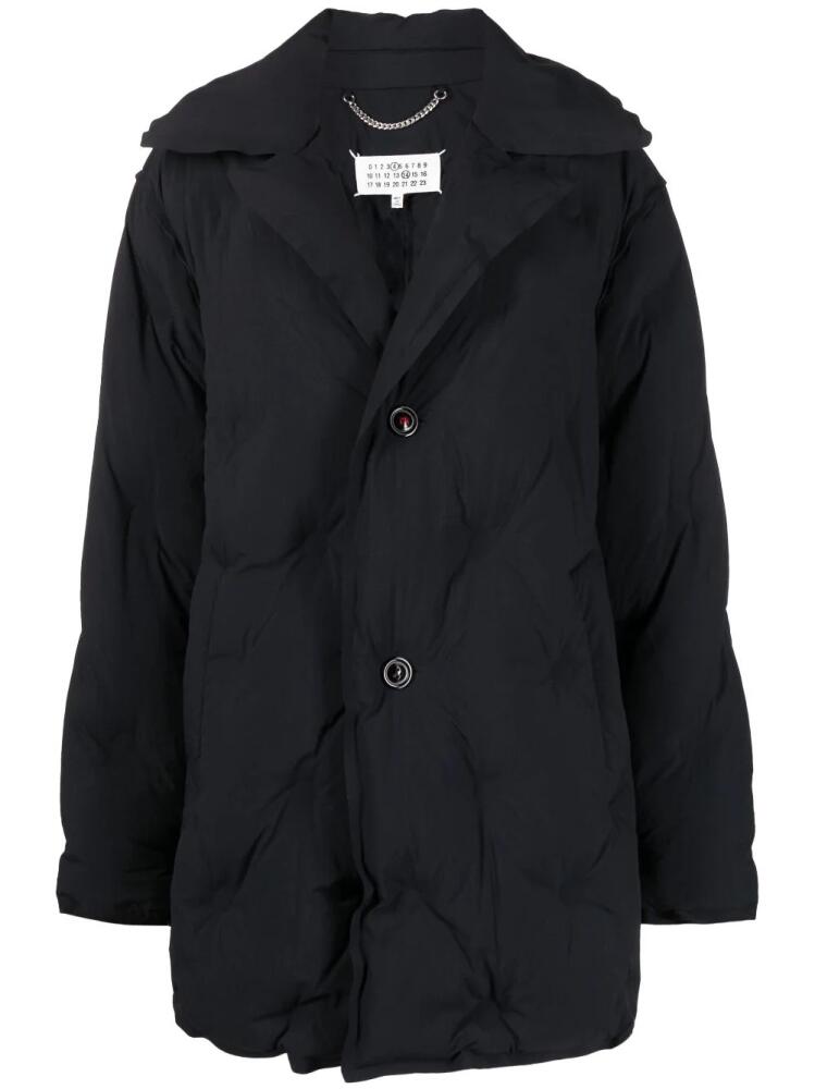 Maison Margiela spread-collar padded puffer jacket - Black Cover