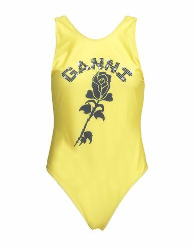 Ganni Woman One-piece swimsuit Yellow Recycled polyester, Elastane Cover