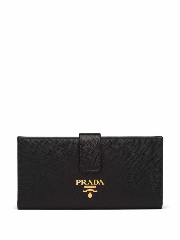 Prada large logo plaque wallet - Black Cover