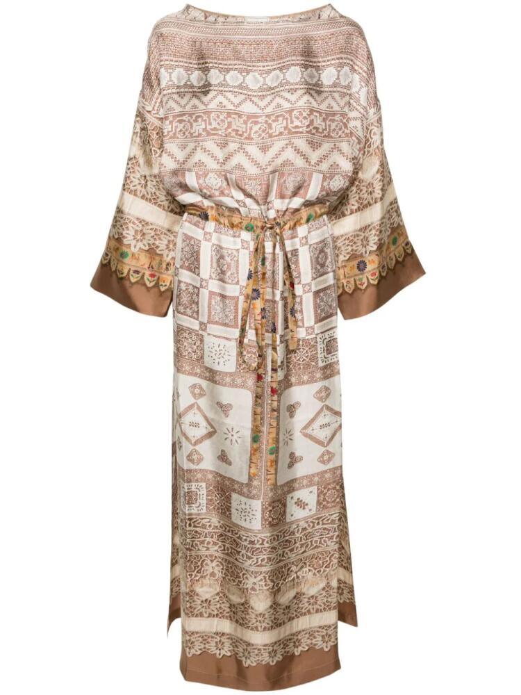 Pierre-Louis Mascia Aloe silk maxi dress - Brown Cover