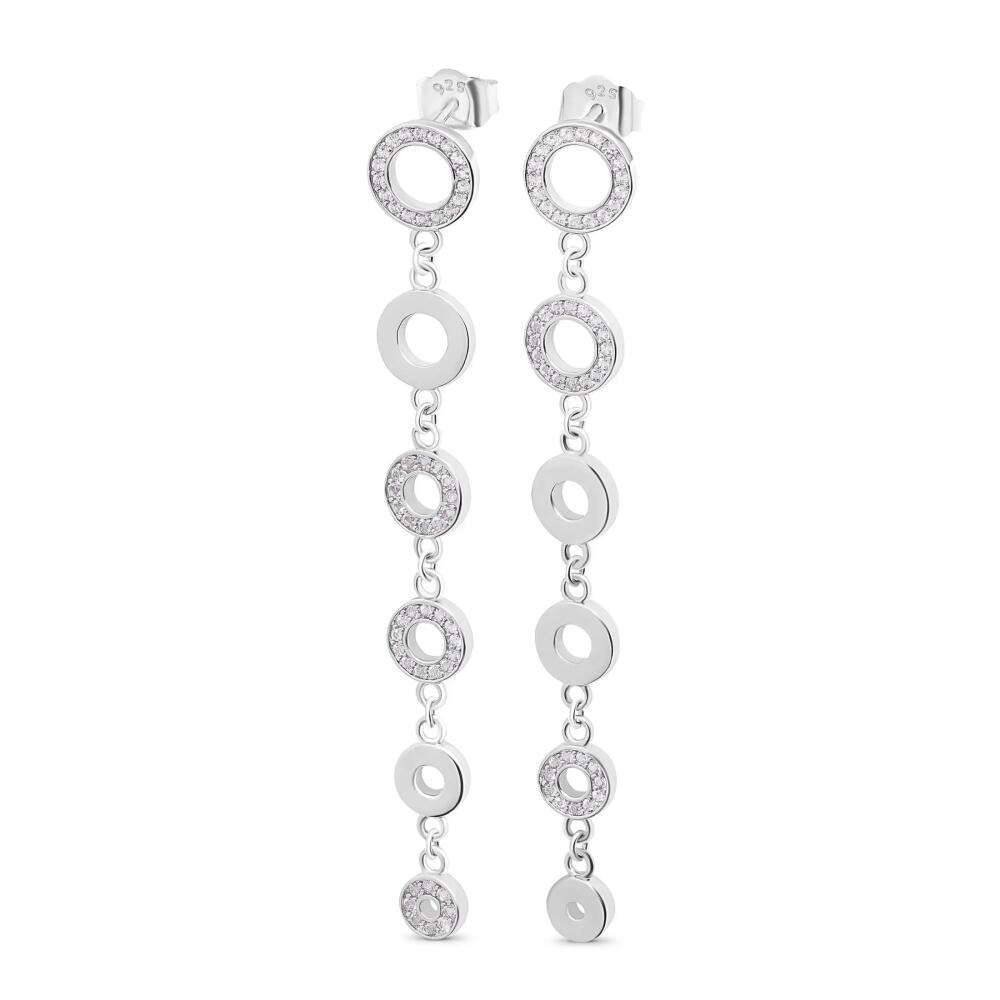 Lucy Quartermaine Art Deco Halo Drop Earrings in Sterling Silver Cover