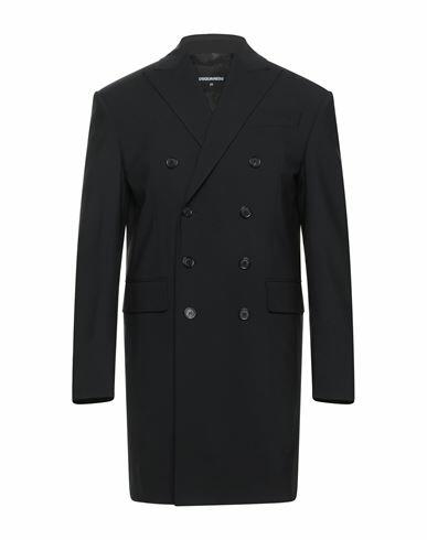 Dsquared2 Man Overcoat & Trench Coat Black Virgin Wool, Elastane Cover