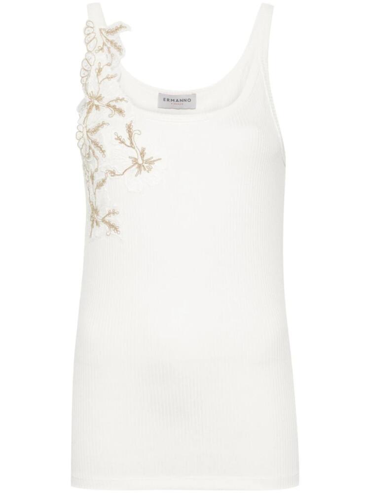 ERMANNO FIRENZE floral-lace tank top - White Cover