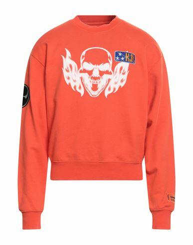 Heron Preston Man Sweatshirt Orange Cotton, Elastane Cover