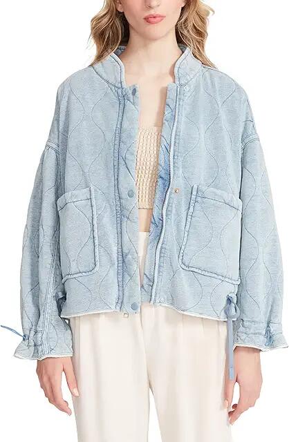 Steve Madden Stefani Jacket (Chambray Blue) Women's Clothing Cover