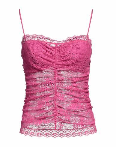 Angelo Marani Woman Top Fuchsia Polyamide, Elastane Cover