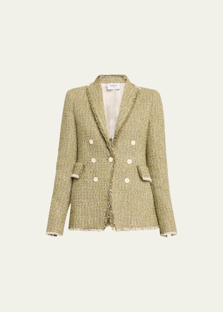 Akris punto Double-Breasted Illusion Tweed Blazer Jacket Cover