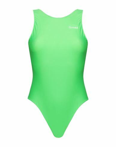 Ganni Woman One-piece swimsuit Acid green Recycled polyamide, Elastane Cover