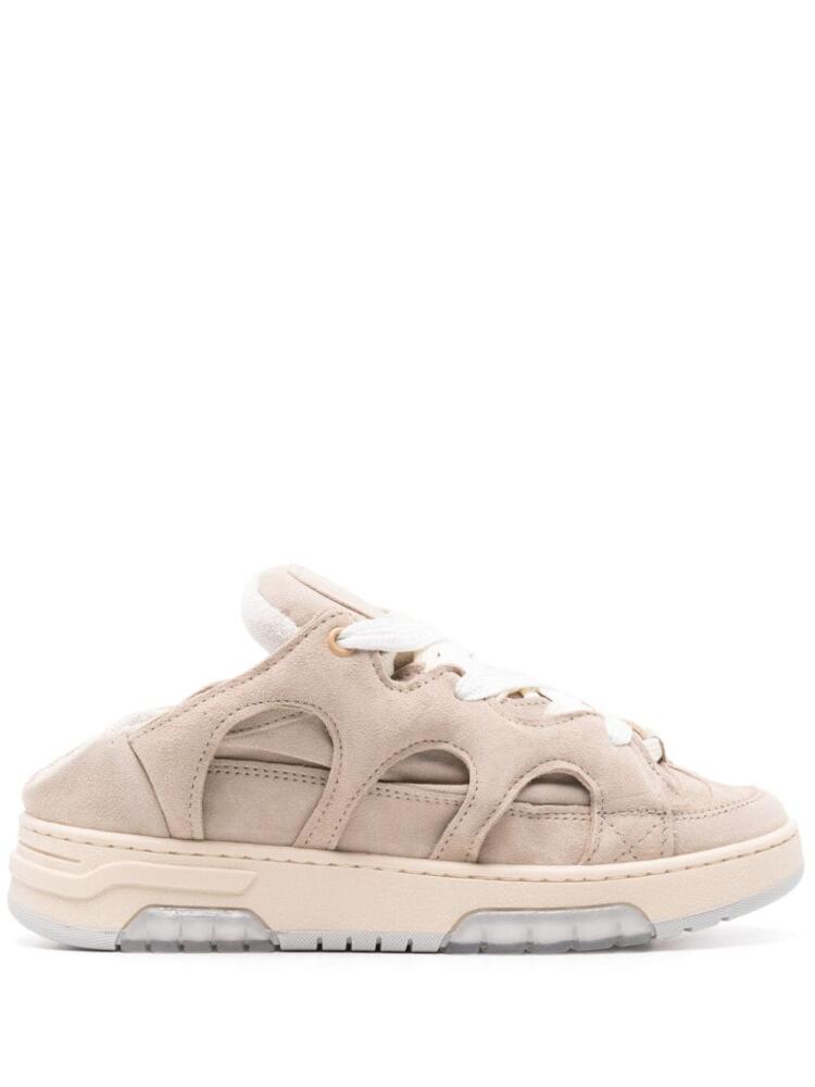 Paura Santha suede sabot sneakers - Neutrals Cover