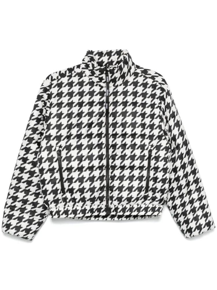 HUGO houndstooth-print water-repellent puffer jacket - Black Cover