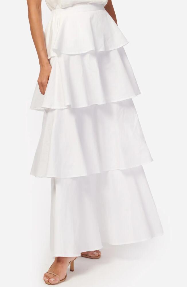 CAMI NYC Terra Tiered Cotton Poplin Maxi Skirt in White Cover