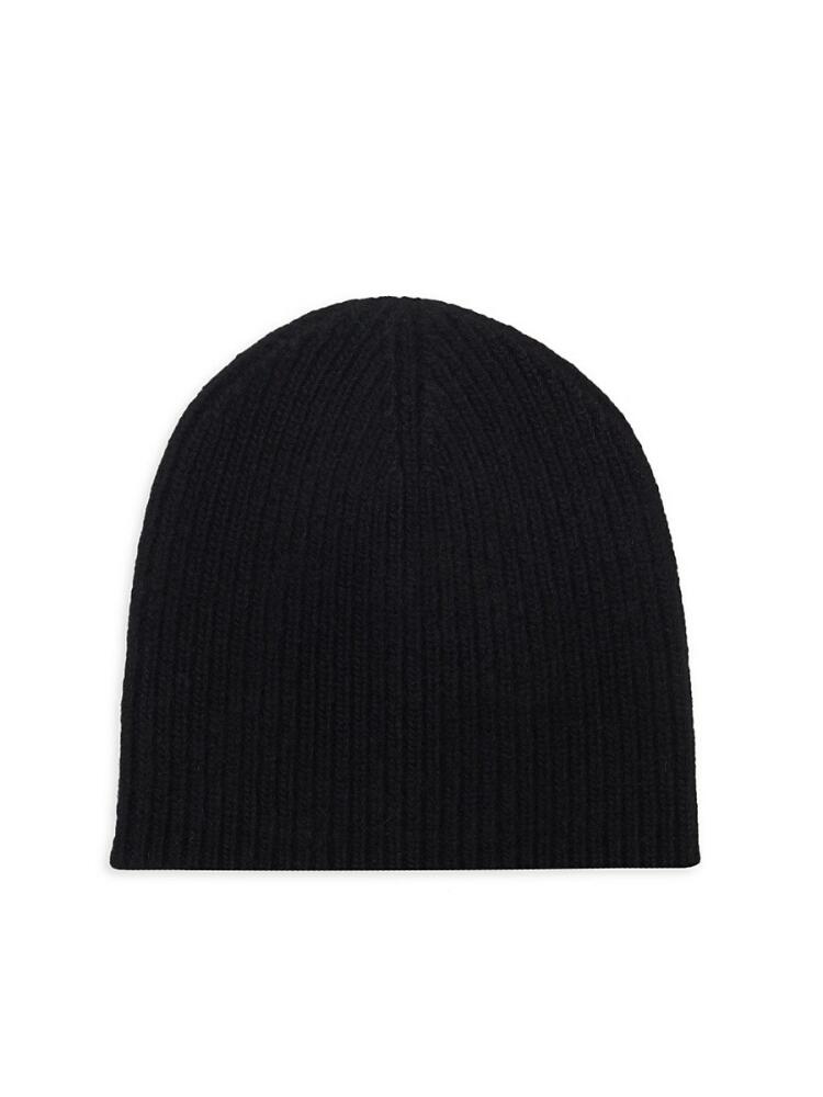 Portolano Men's Ribbed Cashmere Beanie - Black Cover