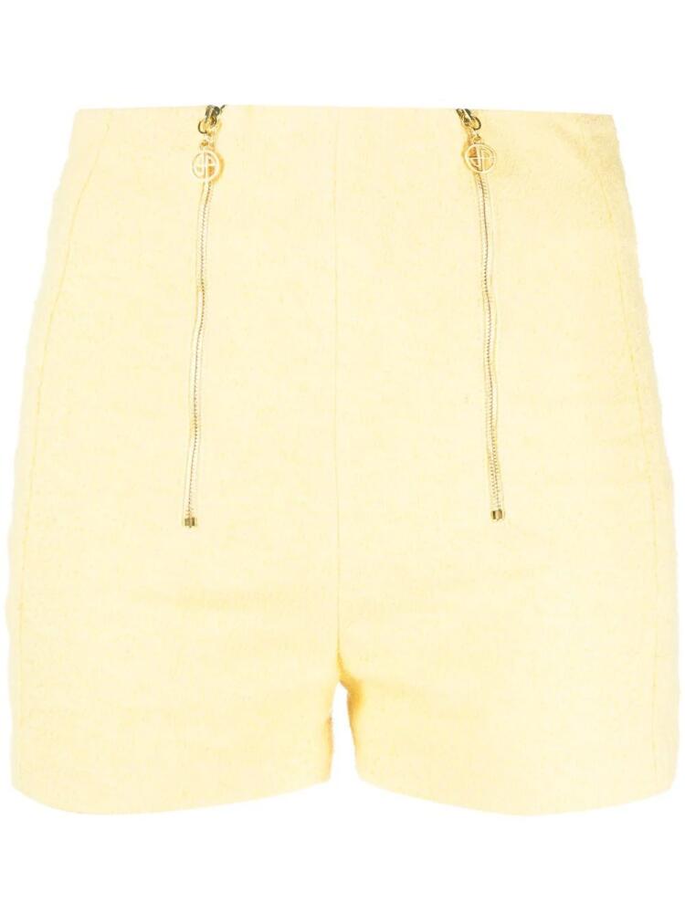 Patou double zip fastening tailored shorts - Yellow Cover