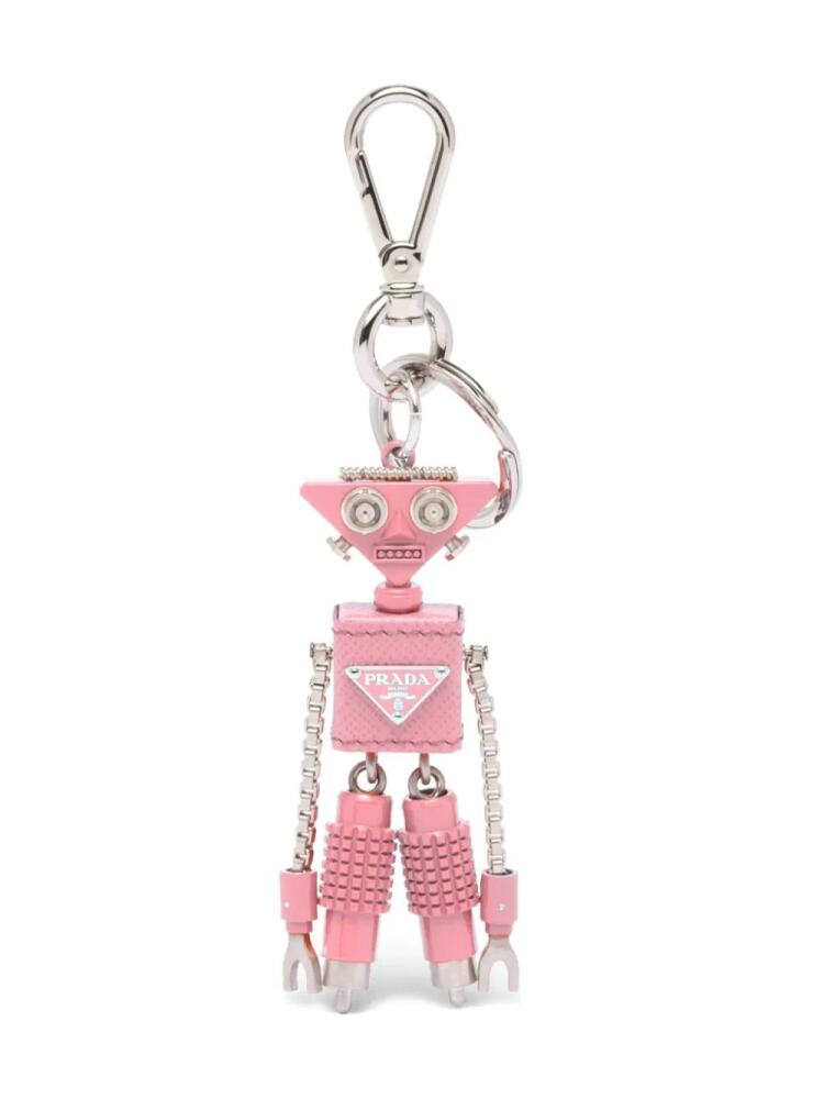 Prada Robot Saffiano leather keychain - Silver Cover