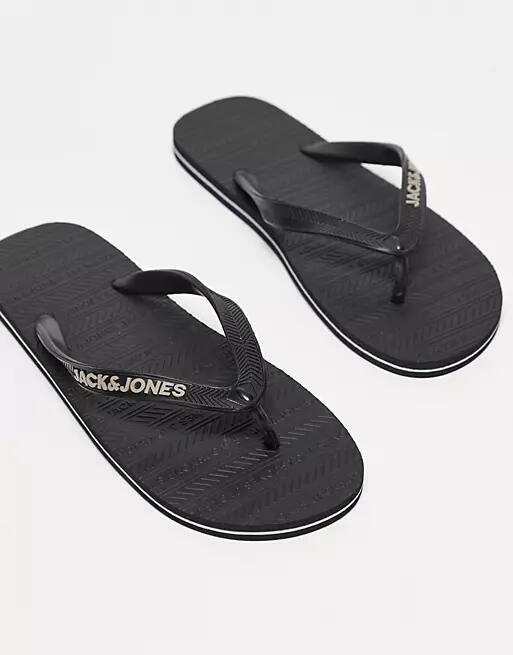 Jack & Jones flip flops with logo in black Cover