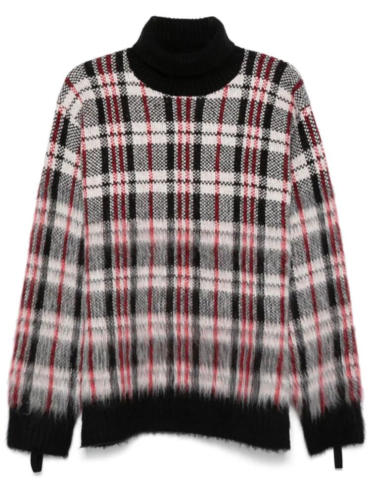 Helmut Lang brushed plaid-check sweater - White Cover