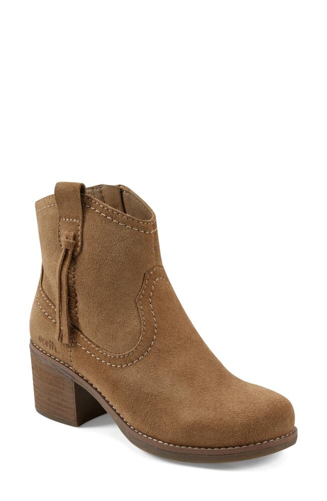 Earth Irene Block Heel Zip Bootie in Tan Cover