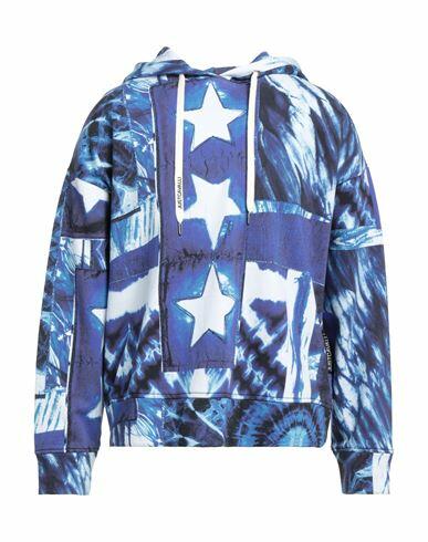 Just Cavalli Man Sweatshirt Blue Cotton, Elastane Cover