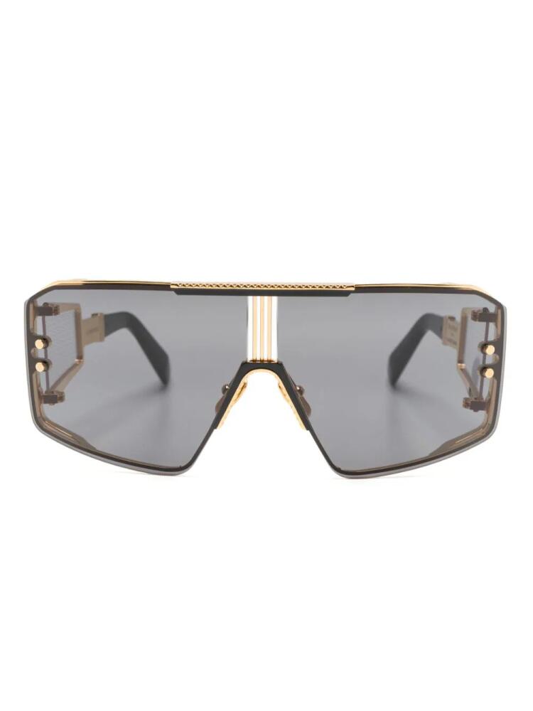 Balmain Eyewear Le Masque oversize-frame sunglasses - Gold Cover